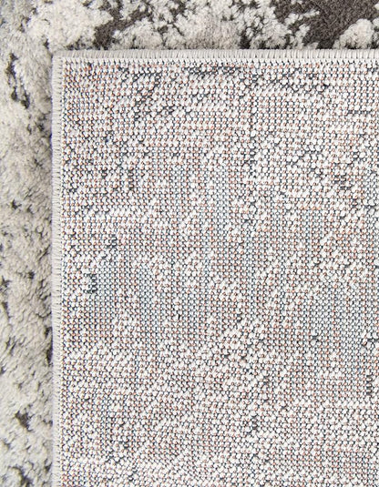 Rugs.com Leipzig Collection Rug – 13 Ft Runner Gray Low-Pile Rug Perfect for Hallways, Entryways