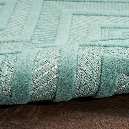 Nourison Home Versatile Aqua Teal 7' x 10' Area Rug - Easy Clean, Non Shedding, Bed Room, Living Room, Dining Room, Kitchen (7' x 10')