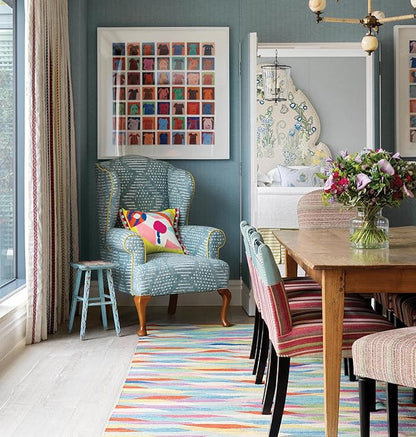 Dash and Albert Hotline Wool Area Rug - 2.5' x 8' Runner Multicolor Geometric Multi Handwoven Accent Rug - Durable, Low Pile - Premium Luxury Hotel Quality Soft Breathable Hypoallergenic Machine