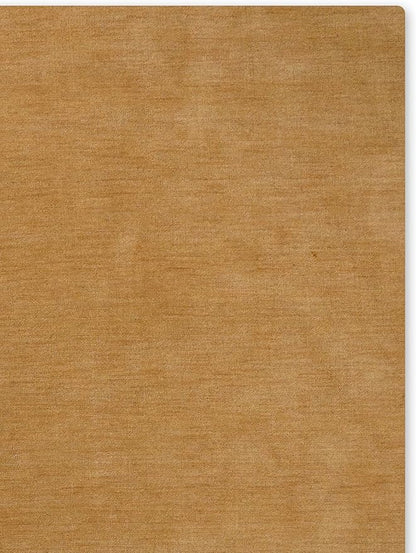 Hand Knotted Loom Wool ECO-Friendly Area Rugs - 6'x6', Square, Gold Color, Solid Plain Design, High Pile Thick Handmade Anti Skid Area Rugs for Living Room, Bed Room (L00111)