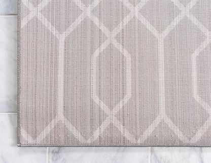 Unique Loom Marilyn Monroe Glam Collection Area Rug - Trellis (4' x 6' Rectangle, Gray Silver/ Silver)