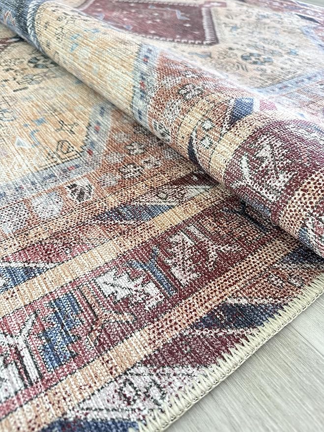 Fame Living Washable Area Rug. Modern Farmhouse. Vintage. Turkish. Bohemian. Distressed. Oriental. Traditional. Rugs for Living Room. Dining. Bedroom. Office. Entryway. Foyer. (863TT, 5'9 x 8'9)