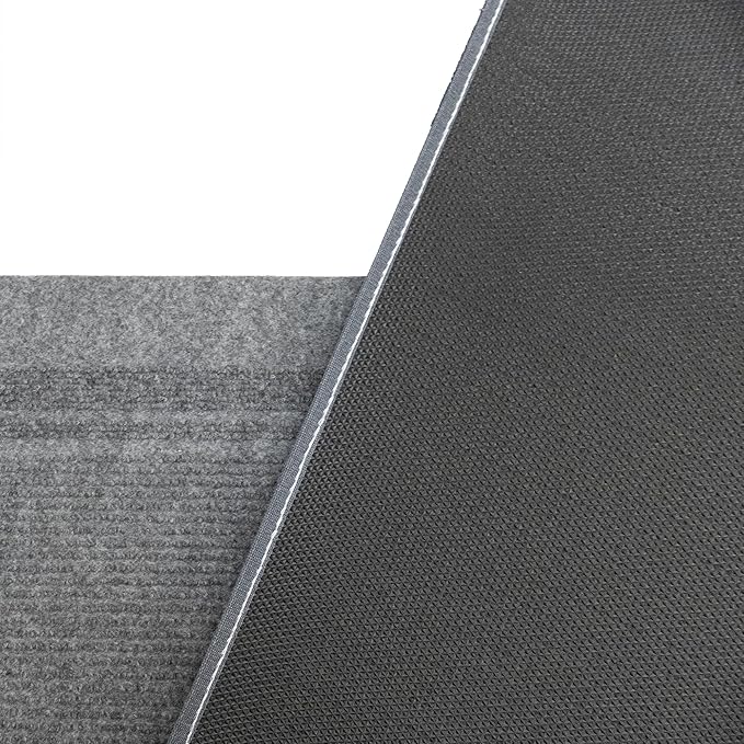 English Home Custom Size Non Slip Striped Design Light Weight Durable PVC Backing Thin Pile Runner Rug (36" x 5')