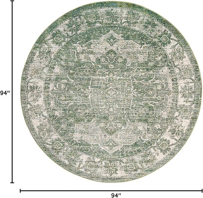 Unique Loom Isabella Collection Area Rug - Adjani (7' 10" Round, Green/ Ivory)