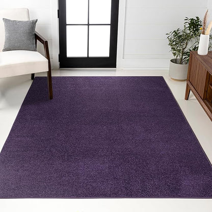 JONATHAN Y Haze Solid Low-Pile Purple Indoor Area Rug 3x5, Coastal,Bohemian,Minimalist,Classic, Easy-Cleaning for Living Room,Bedroom,Kitchen,Pet Friendly,Non-Shedding (SEU100N-3)