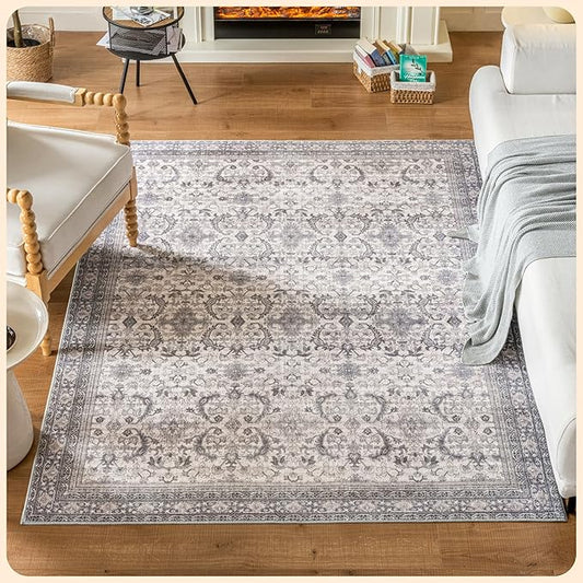 Istana 4x6 Rug - Pale Rose Beige Area Rugs 4x6 - Kid & Pet Friendly Machine Washable Rugs - 4 x 6 Area Rug Non Slip & Non Shedding Area Rug - Foldable Rug for Room for Bedroom