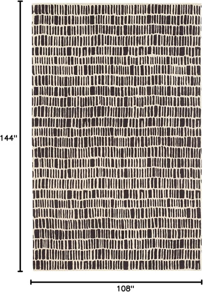 Dash and Albert Roark Wool Area Rug - 8.5 X 11.5 Charcoal Geometric Hand Tufted Accent Rug - Durable, High Traffic Areas Hallway, Living Room, Stairs - Premium Luxury Hotel Quality Soft Breathable