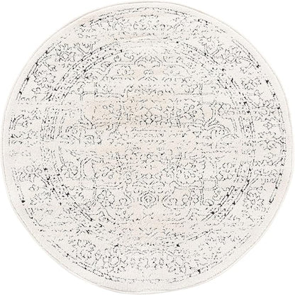 Unique Loom Isabella Collection Area Rug - Adjani (3' 3" Round, White/ Blue)