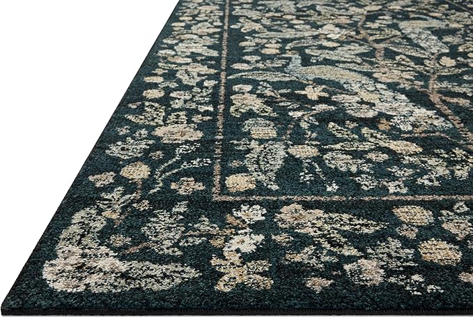 Loloi Rifle Paper Co. Laurel Collection LAU-05 Navy/Multi 2'-8" x 10' Runner Rug