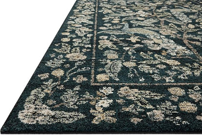 Loloi Rifle Paper Co. Laurel Collection LAU-05 Navy/Multi 5'-3" x 7'-8" Area Rug