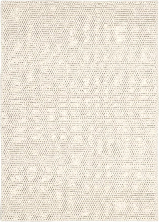 SAFAVIEH Area Rug 4x6 - Natura Collection - Ivory, Handmade Wool Blend, Textured Design, Ideal for Living Room, Bedroom, Dining Space (NAT620A)