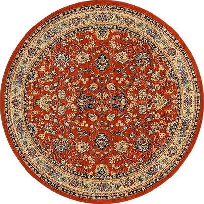 Unique Loom Sialk Hill Collection Area Rug - Washington (8' Round Terracotta/Cream)