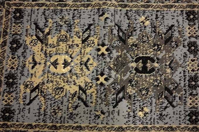 Unique Loom Taftan Collection Border Geometric Tribal Inspired Design Area Rug (2' 2 x 3' 0 Rectangular, Gray/ Black)