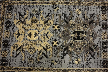 Unique Loom Taftan Collection Border Geometric Tribal Inspired Design Area Rug (2' 2 x 3' 0 Rectangular, Gray/ Black)