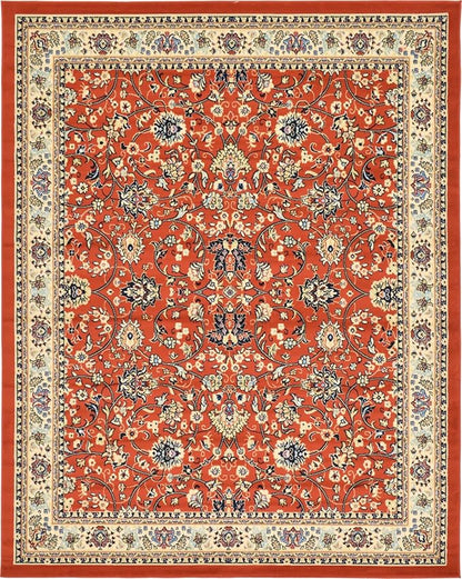 Unique Loom Sialk Hill Collection Area Rug - Washington (7' 10" x 10' Rectangle Terracotta/Cream)