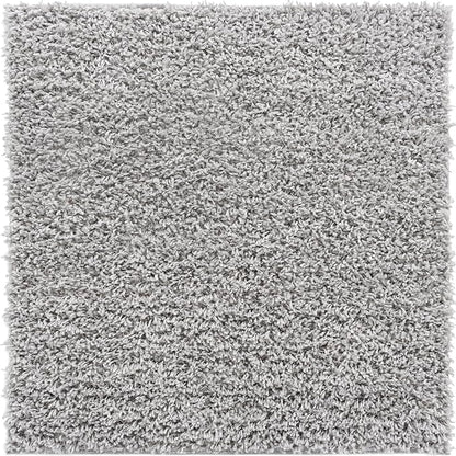 Unique Loom Davos Shag Collection Area Rug - Solid (3' 3" Square, Sterling)