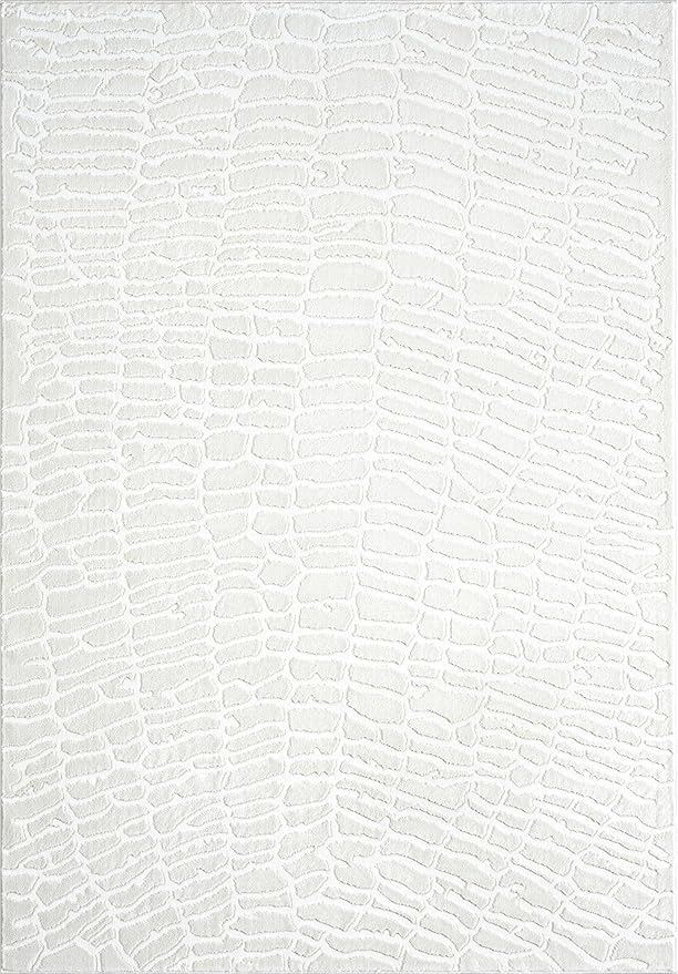 Abani Neutral Cream Area Rug for Living Room, Bedroom - Pebble Pattern - 2' x 3' - Durable & Easy to Clean