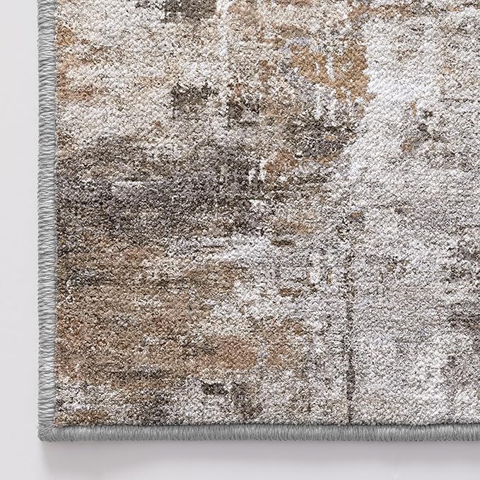 LUMI 4x6 Washable Area Rug for Living Room, Ultra Soft Modern Abstract Rugs Non Slip with Rubber Backing, Low Profile, High Traffic, Stain Resistant Carpets, Ideal for Bedroom, Dining Room, Indoor