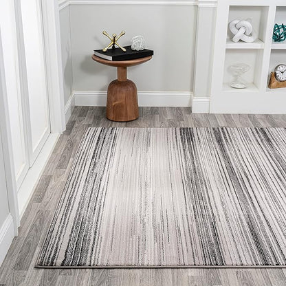 JONATHAN Y Austin Gradient Striped Gray/Black Indoor Area Rug, 3x5, Modern, Contemporary, Easy-Cleaning for Living Room, Bedroom, Kitchen, Pet Friendly, Non-Shedding (LUX103A-3)