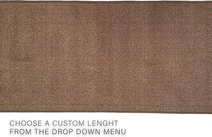 Custom Made Runner Rug Low Pile with Rubber Backing for Kitchen Foyer Hallway Entry Choose Your Length Size 31 Inch Wide Solid and Plain Brown Color (6 feet x 31 Inch)