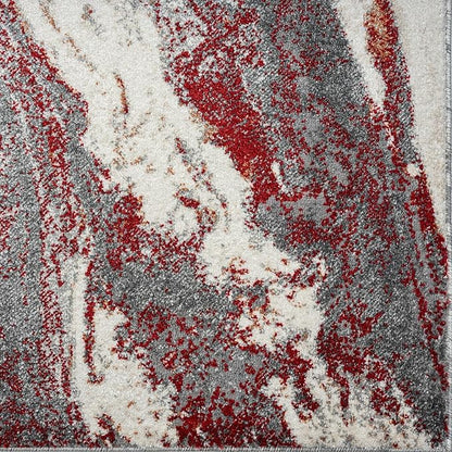 LUXE WEAVERS Lagos Collection 7983 Abstract Red 8x10 Art Deco Geometric Area Rug