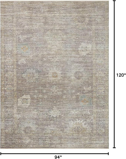 Loloi Magnolia Home by Joanna Gaines Millie Collection MIE-05 Stone/Natural 7'-10" x 10', .25" Pile Height, Area Rug