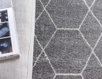Unique Loom Trellis Frieze Collection Area Rug - Geometric (7' 10" Square, Light Gray/ Ivory)