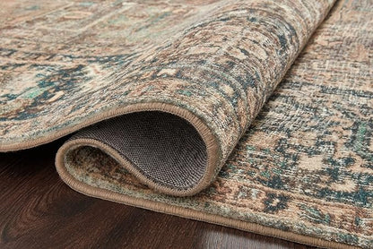 Loloi Margot Collection MAT-02 Terracotta/Lagoon 7'-6" x 9'-6" Area Rug feat. CloudPile, No-Shed Easy Clean Large Patterned Area Rug for Living Room, Bedroom, Dining Area