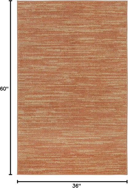 Nourison Home Nourison Essentials Rust 3' x 5' Area Rug - Easy Clean, Non Shedding, Bed Room, Living Room, Dining Room, Kitchen (3' x 5')