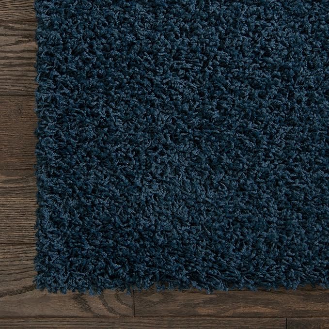 Unique Loom Solid Shag Collection Area Rug (2' 6" x 19' 8" Runner, Sapphire Blue/ Navy Blue)