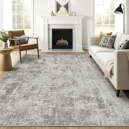 8x10 Area Rugs Living Room: Washable Large Abstract Neutral Modern Soft Rugs Stain Resistant Indoor Floor Non-Slip Accent Carpet for Bedroom Nursery Playroom Office Dining Room Home Decor- Greige