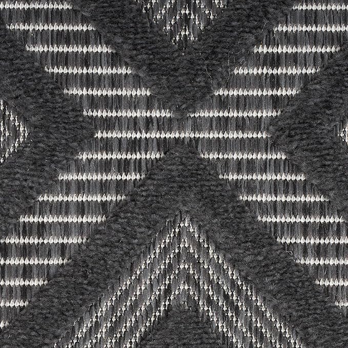Nourison Home Versatile Charcoal Black 6' x 9' Area Rug - Easy Clean, Non Shedding, Bed Room, Living Room, Dining Room, Kitchen (6' x 9')