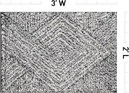 Rugshop Geometric Diamond Stripe Shag Area Rug White 2' x 3' Ideal for Entryways, Kitchens, or Small Spaces