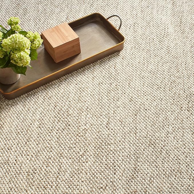 Dash & Albert Loggia Natural Handwoven Wool Rug, 5 X 8 Feet, Natural Solid Pattern - Premium Luxury Hotel Quality Soft Breathable Hypoallergenic Machine Washable Easy Care All Season Comfortable