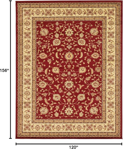 Unique Loom Voyage Collection Traditional Oriental Classic Intricate Design Area Rug (10' 0 x 13' 0 Rectangular, Red/Gold)