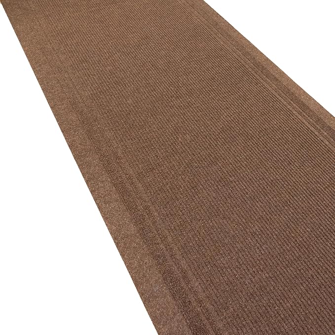 English Home Custom Size Non Slip Striped Design Light Weight Durable PVC Backing Thin Pile Runner Rug (26" x 5')