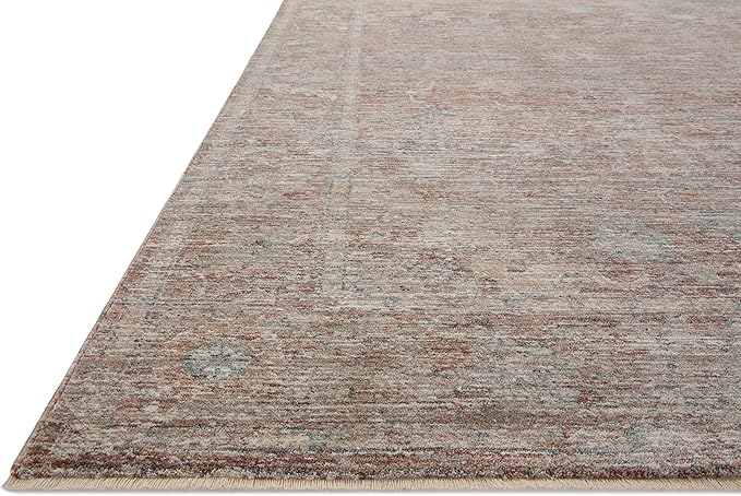 Loloi Magnolia Home by Joanna Gaines Millie Collection MIE-04 Brick/Fog 11'-6" x 15'-7", .25" Pile Height, Area Rug