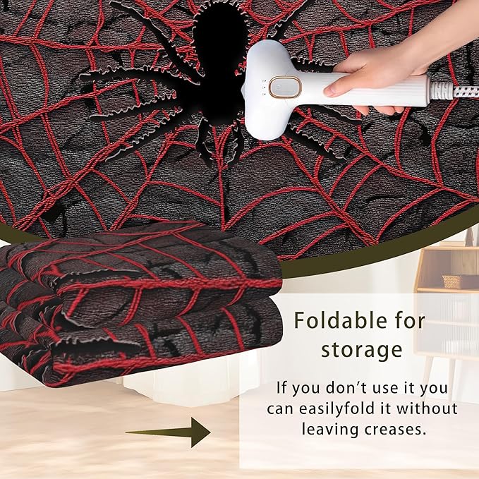 Red Spider Cool Washable Living Room Area Rug, Low Profile Abstract Pattern, 3x5 Non-Slip Backing Carpet for Kitchen, Bedroom, Dining Room
