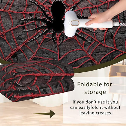 Red Spider Cool Washable Living Room Area Rug, Low Profile Abstract Pattern, 3x5 Non-Slip Backing Carpet for Kitchen, Bedroom, Dining Room