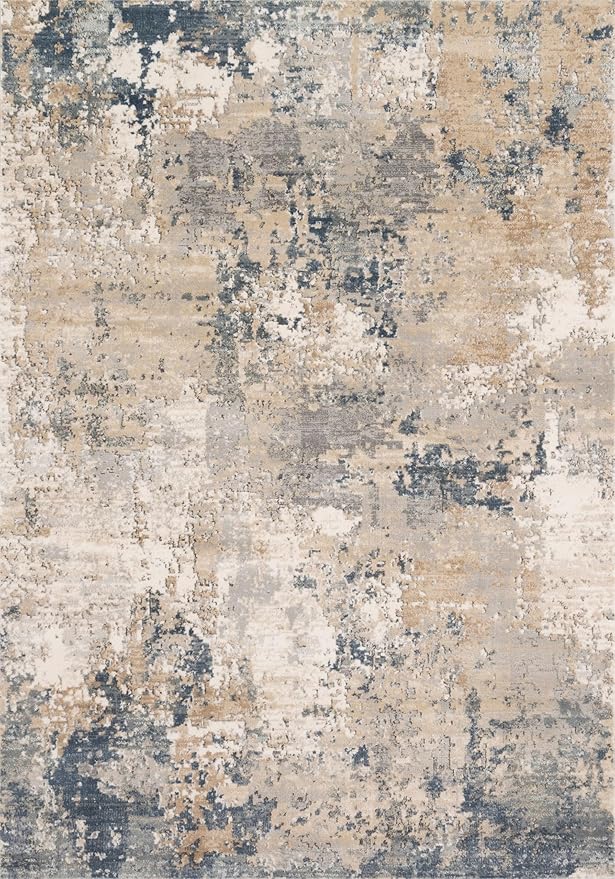 Loloi Teagan Collection TEA-06 Sand/Mist 11'-6" x 15' Area Rug, Large, Soft Neutral Rug, High-Traffic for Living Room, Bedroom, Home Office, Dining Area