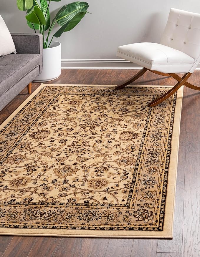 Rugs.com Yasmin Collection Rug – 2' x 3' Ivory Medium Rug Perfect for Entryways, Kitchens, Breakfast Nooks, Accent Pieces