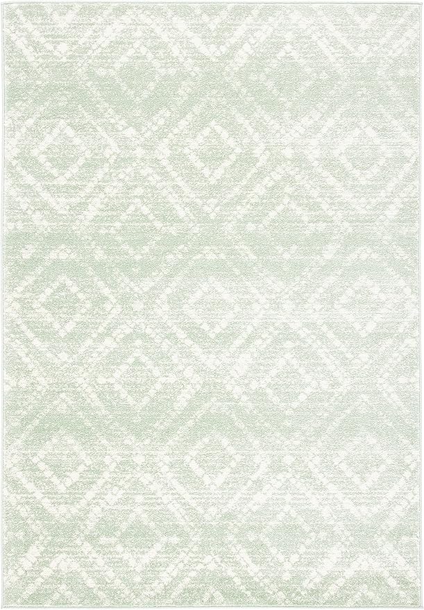 SAFAVIEH Adirondack Collection Accent Rug - 3' x 5', Green & Ivory, Modern Distressed Design, Non-Shedding & Easy Care, Ideal for High Traffic Areas in Entryway, Living Room, Bedroom (ADR131Y)