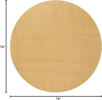 JONATHAN Y Haze Solid Low-Pile Mustard 6' Round Indoor Area Rug, Coastal,Bohemian,Minimalist,Classic, Easy-Cleaning for Living Room,Bedroom,Kitchen,Pet Friendly,Non-Shedding (SEU100B-6R)