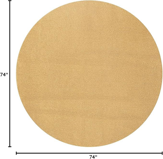 JONATHAN Y Haze Solid Low-Pile Mustard 6' Round Indoor Area Rug, Coastal,Bohemian,Minimalist,Classic, Easy-Cleaning for Living Room,Bedroom,Kitchen,Pet Friendly,Non-Shedding (SEU100B-6R)