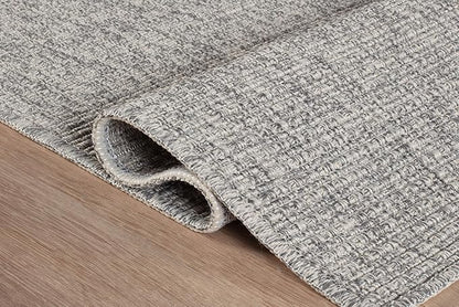 Beverly Rug Easy Jute Gray Entry Rug 2x3 Solid Washable Durable Outdoor Indoor Area Rugs for Living Dining Patio Office Stain Resistant Non Shedding Casual Indoor Outside Carpet 2 x 3 Gray
