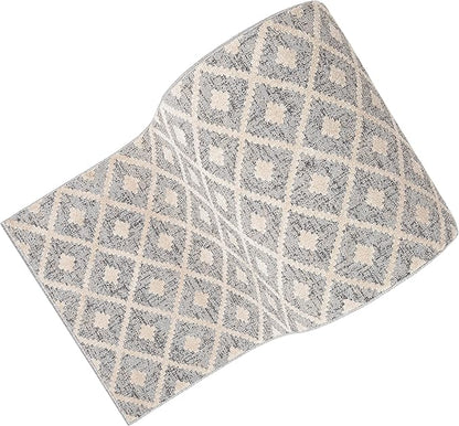 Well Woven Custom Size Hallway Stair Runner - Choose Your Length - Ainsley Grey Diamond Trellis Geometric Tribal - 31 Inches Wide x 15 Feet Long Runner (31" x 15' Runner) Rug