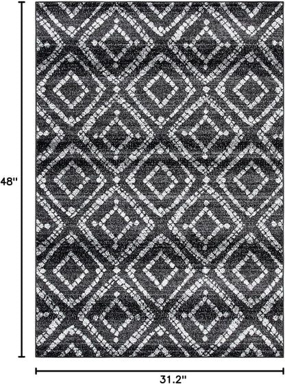 SAFAVIEH Adirondack Collection Accent Rug - 2'6" x 4', Black & Ivory, Modern Distressed Design, Non-Shedding & Easy Care, Ideal for High Traffic Areas in Entryway, Living Room, Bedroom (ADR131A)