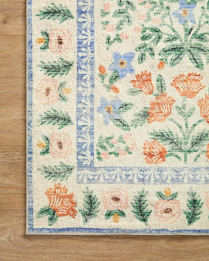 Loloi Rifle Paper Co. Eden Collection EDE-02 Mughal Garden Cream 2'-3" x 3'-9" Accent Rug feat. CloudPile™