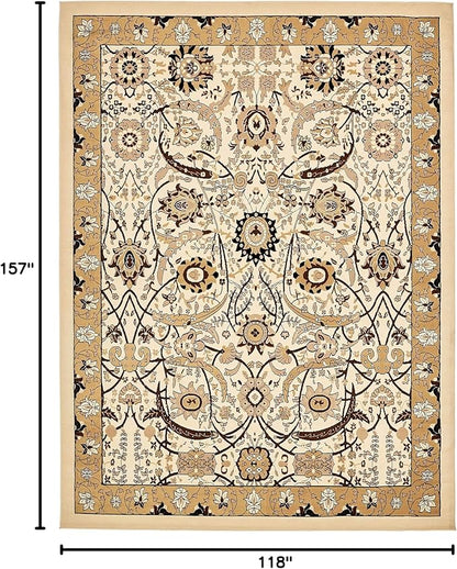 Unique Loom Espahan Collection Area Rug - Cape Cod (9' 10" x 13' 1" Rectangle, Ivory/ Beige)