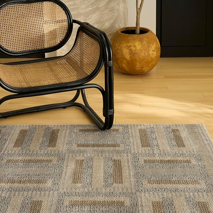 Nourison Home Nordic Grey Multicolor 5' x 7' Scandinavian Area Rug - Easy Clean, Non Shedding, Bed Room, Living Room, Dining Room, Kitchen (5' x 7')